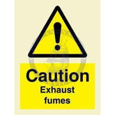 Marine Hazard Sign: Caution Exhaust Fumes